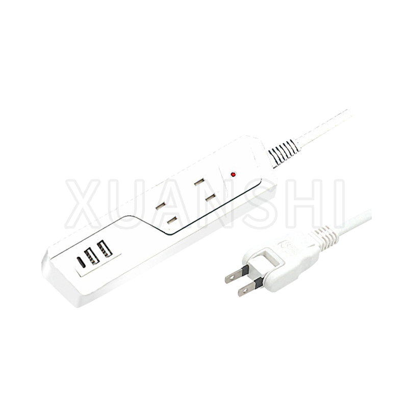 Japansk strømskinne med to usb-porter og en type-c-port JL-7Z,XS-XBP2UA